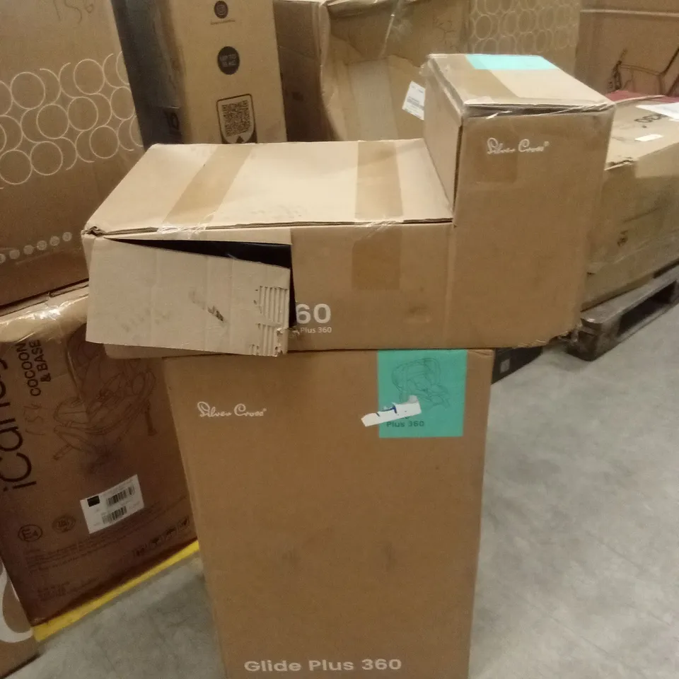 BOXED SILVER CROSS GLIDE PLUS 360 INFANT CARRIER AND BASE - TAUPE (2 BOXES)