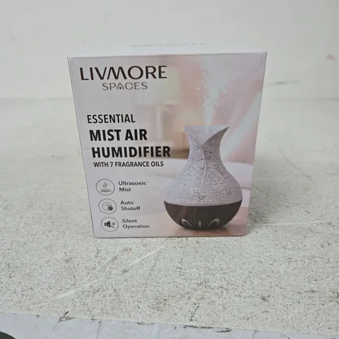 LIVMORE SPACES ESSENTIAL MIST AIR HUMIDIFIER WITH 7 FRAGRANCE OILS β BOXED