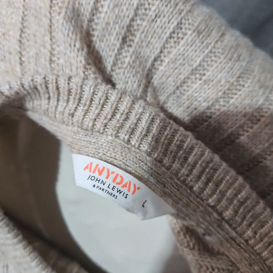 ANYDAY BY JOHN LEWIS KNIT DRESS IN BEIGE - SIZE L