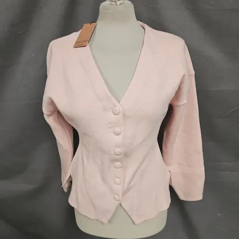 GALLERY SELENE CARDIGAN IN PINK SIZE S