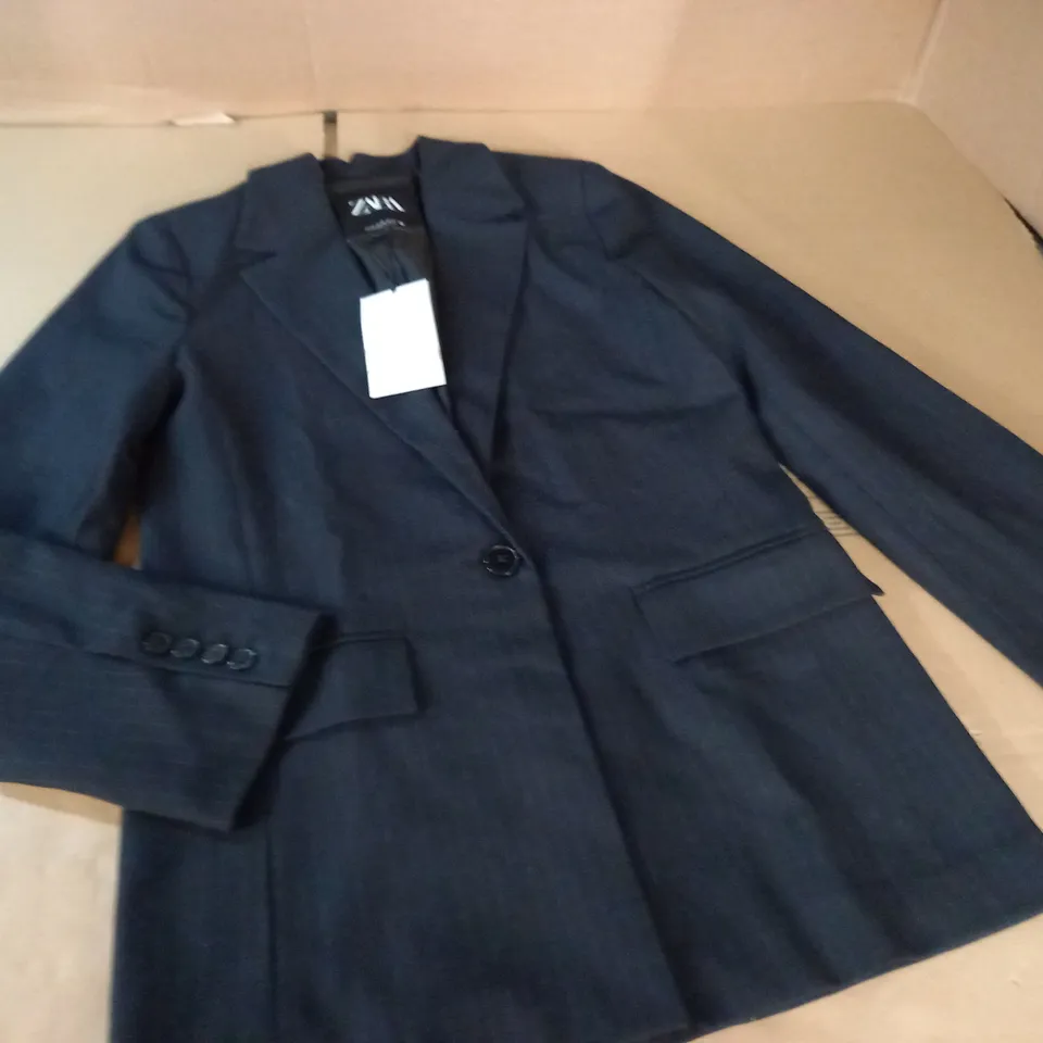 ZARA BLACK PINSTRIPE BLAZER - EUR XS