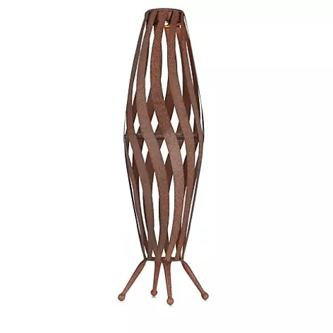 GARDEN STORIES RUSTIC SPRIAL METAL LANTERN-MEDIUM
