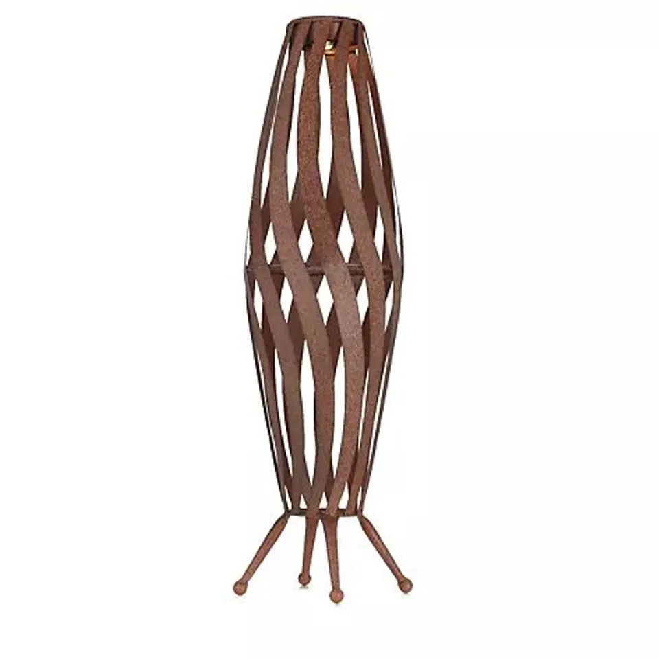 GARDEN STORIES RUSTIC SPRIAL METAL LANTERN-MEDIUM