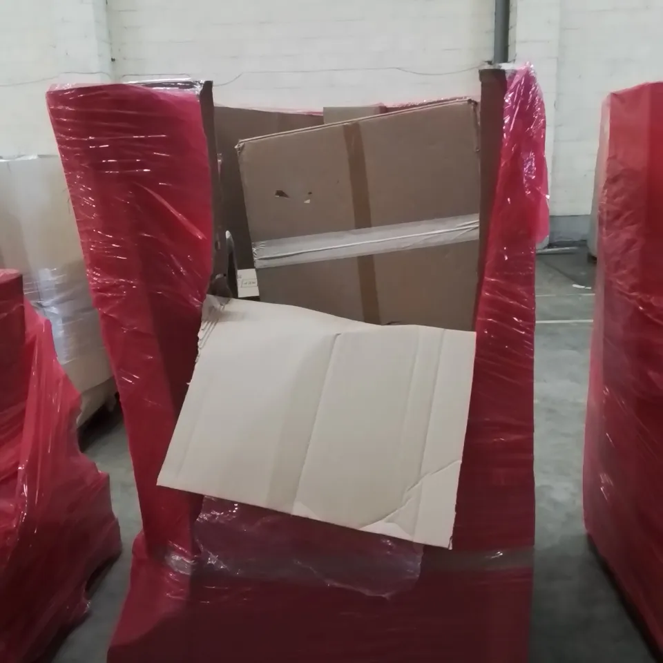 PALLET OF ASSORTED HOUSEHOLD GOODS AND PRODUCTS TO INCLUDE; KITCHEN MIXER TAP, SUITCASE, RETRACTABLE GATE ETC