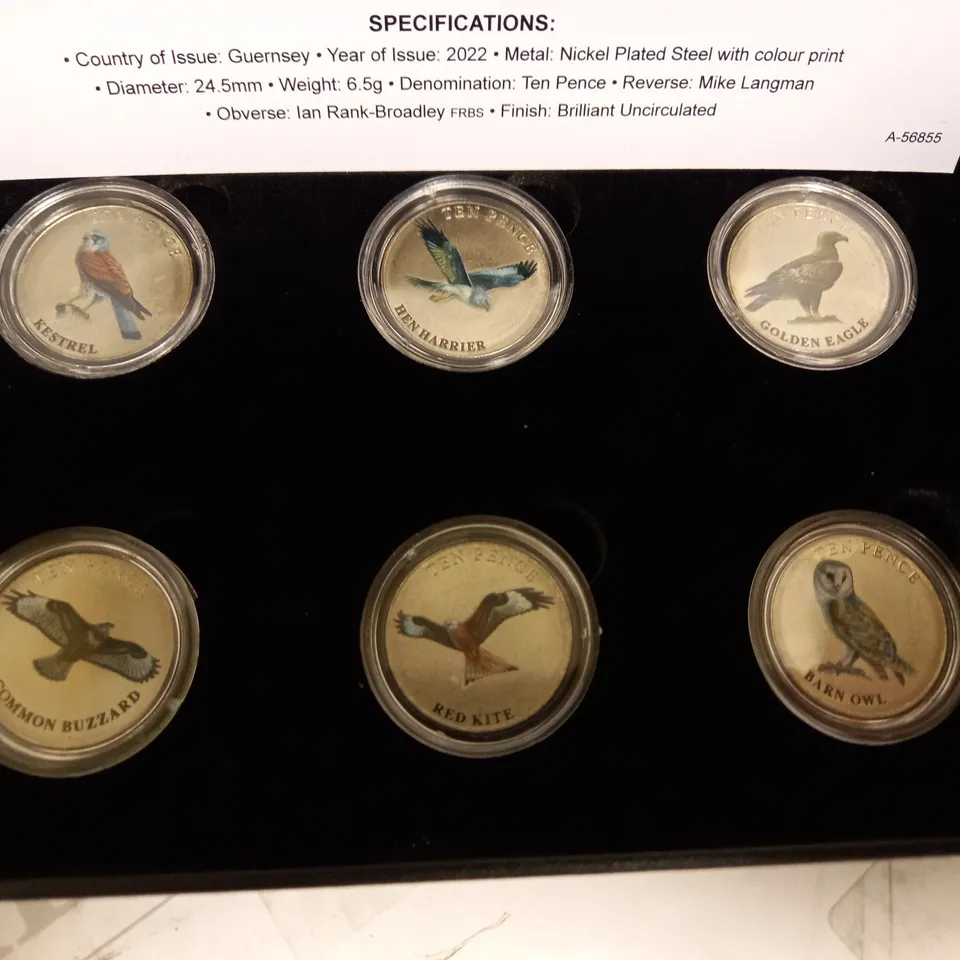 WESTMINSTER THE GREAT BRITISH ISLES WILDLIFE BIRDS OF PREY 10P 6PC COIN COLLECTION