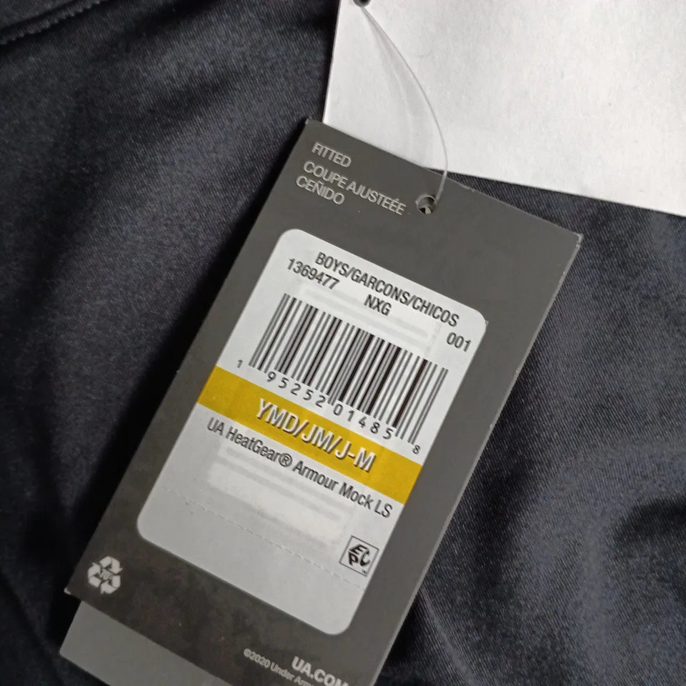 UNDER ARMOUR HEATGEAR MOCK LONG-SLEEVE TOP – BLACK, BOYS' (KIDS)