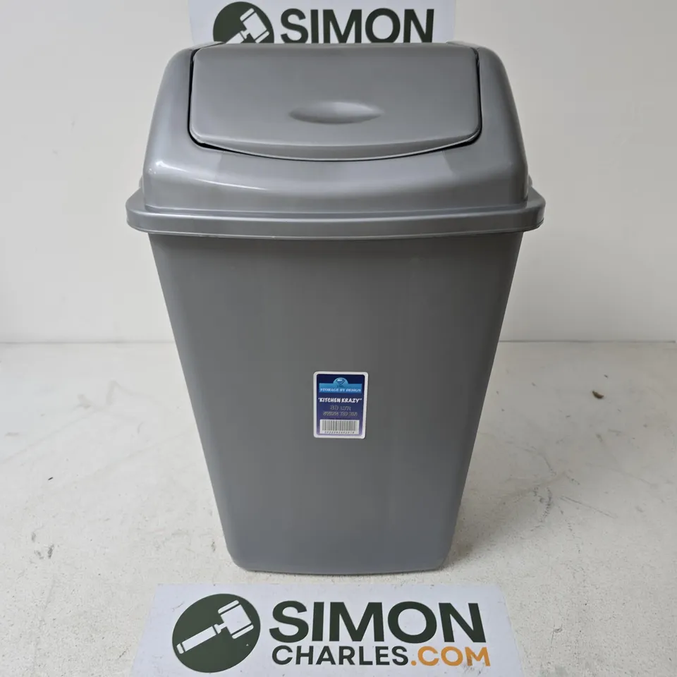 TML KITCHEN KRAZY 3OL SWING TOP BIN IN GREY