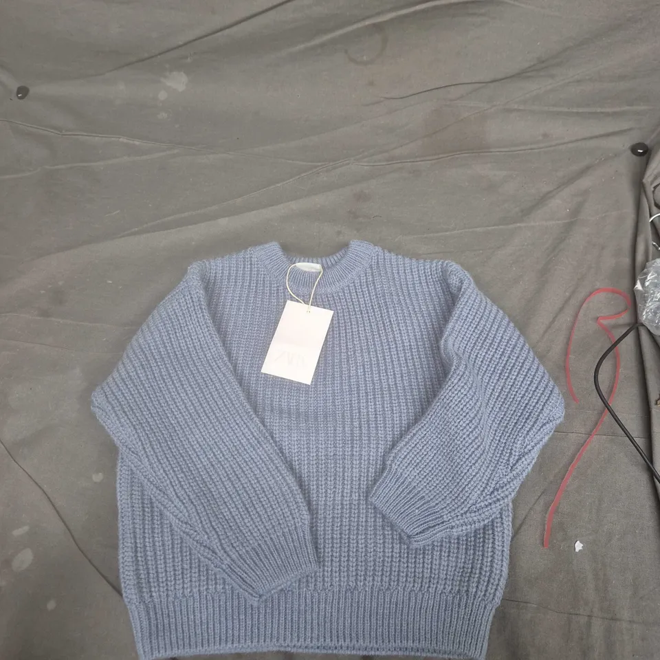 ZARA Kids' chunky knit jumper – blue, UK 5-6 (110 cm)
