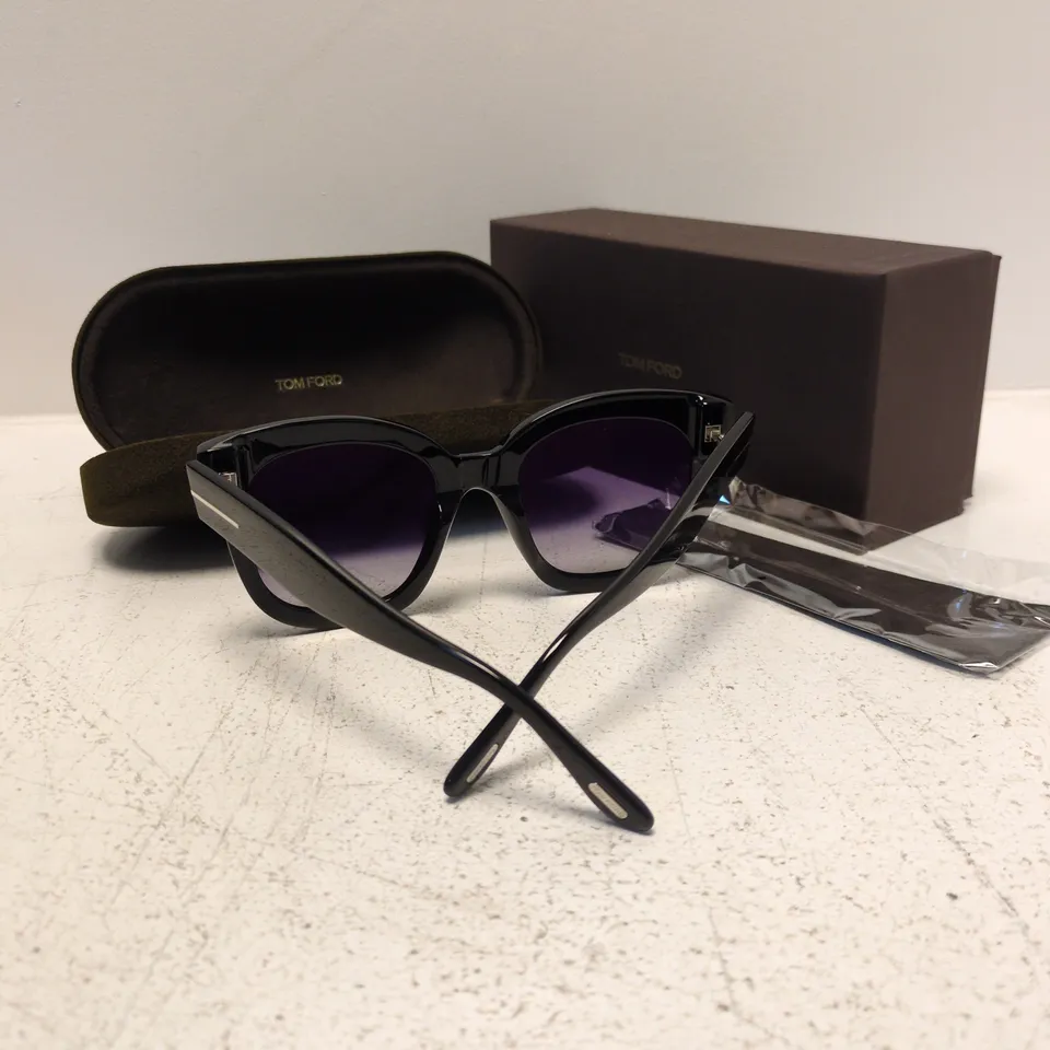 TOM FORD SUNGLASSES – BLACK FRAME WITH PURPLE LENSES