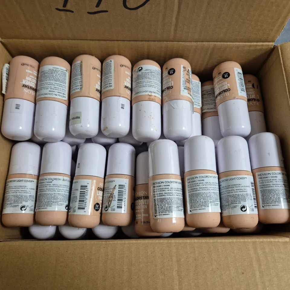 LOT OF APPROXIMATELY 65 REVLON COLOURSTAY LIGHT COVER 30ML FOUNDATIONS - 110 IVORY