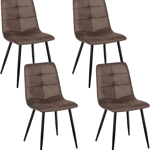 BOXED FAUX LEATHER DINING CHAIRS (SET OF 4) - BROWN (1 BOX)