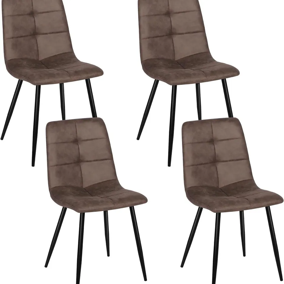 BOXED FAUX LEATHER DINING CHAIRS (SET OF 4) - BROWN (1 BOX)
