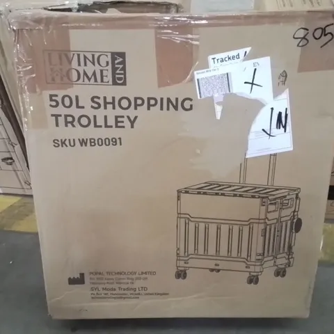 BOXED 50L SHOPPING TROLLEY 