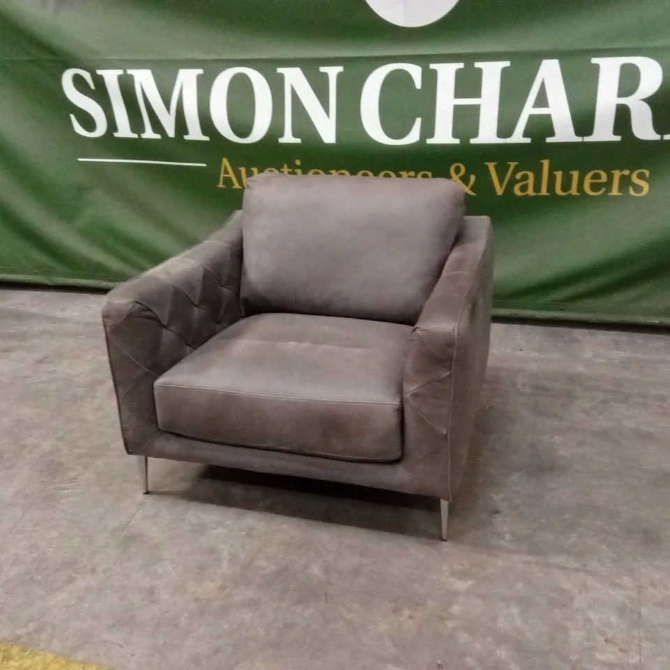 QUALITY DESIGNER ITALIAN MADE ARES LEATHER ARMCHAIR