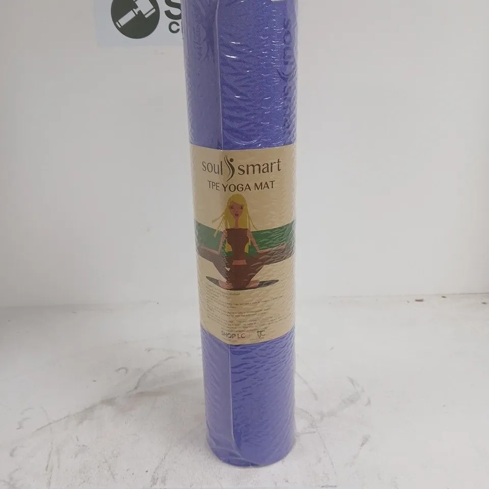 BOX OF APPROXIMATELY 12 SOUL SMART YOGA MATS PURPLE