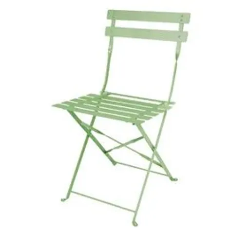 BOXED BOLERO FT270 BOLERO PERTH FT270 PAVEMENT STYLE FOLDING CHAIRS LIGHT GREEN (PACK OF 2)