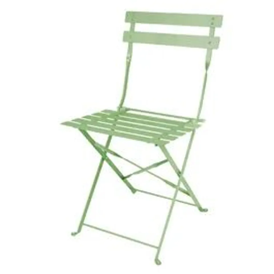 BOXED BOLERO FT270 BOLERO PERTH FT270 PAVEMENT STYLE FOLDING CHAIRS LIGHT GREEN (PACK OF 2)