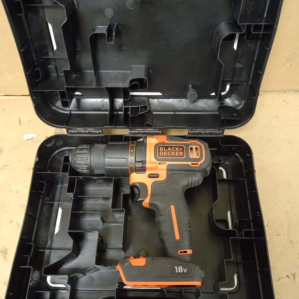 BLACK+DECKER 18 V CORDLESS 2-GEAR COMBI HAMMER DRILL POWER TOOL 
