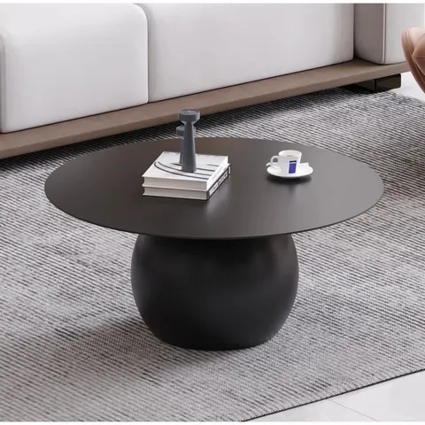 BOXED ILJAN BLOCK COFFEE TABLE - BLACK METAL (2 BOXES)