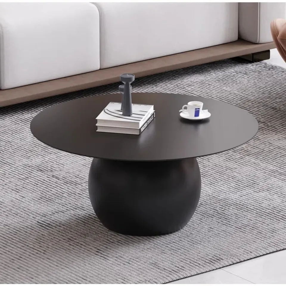 BOXED ILJAN BLOCK COFFEE TABLE - BLACK METAL (2 BOXES)