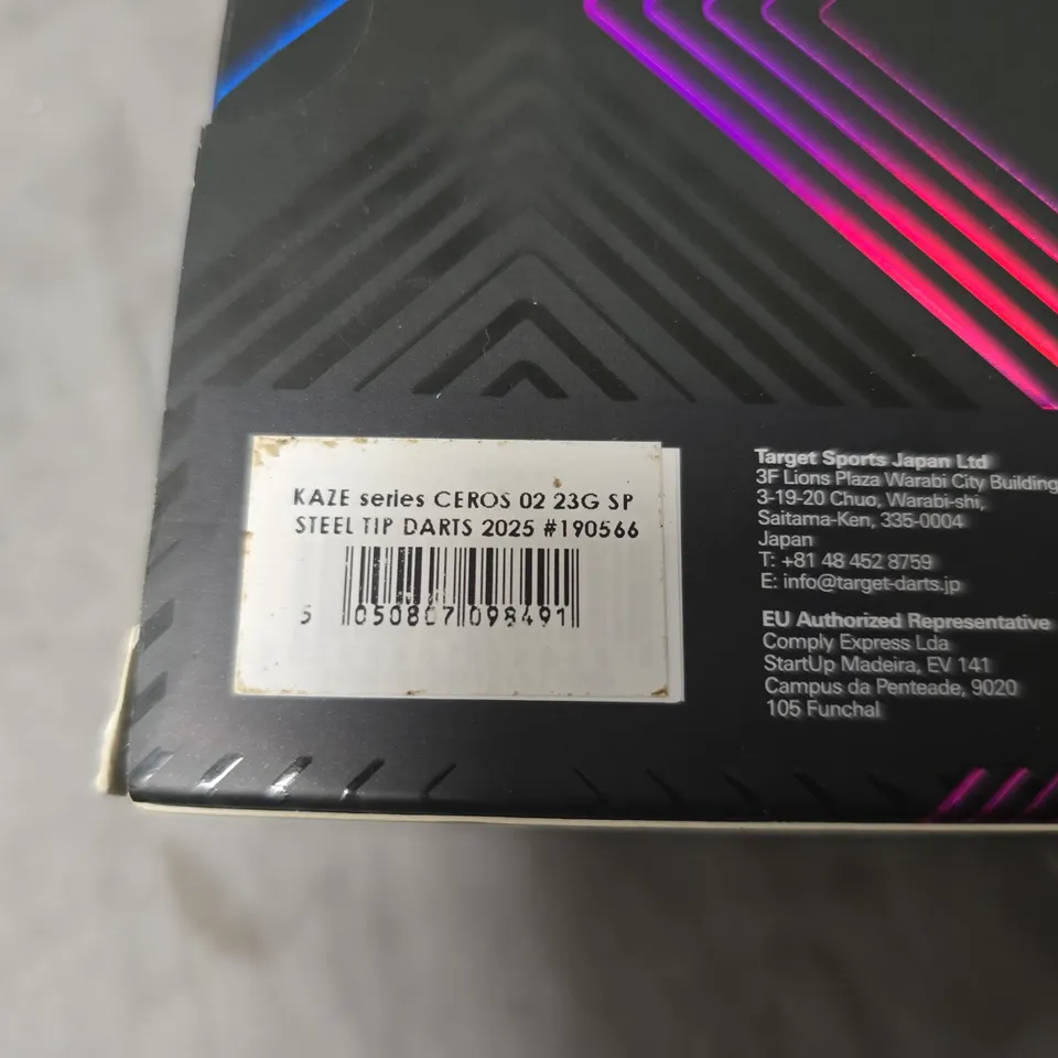 KAZE SERIES CEROS 02 23G STEEL TIP DARTS – BOXED (TARGET DARTS) – 3 DARTS