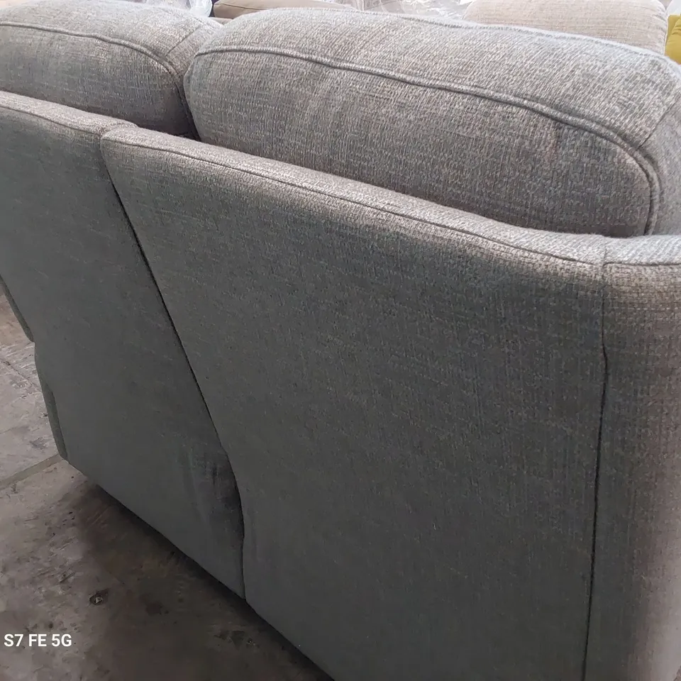QUALITY BRITISH DESIGNER G PLAN KINGSBURY POWER RECLINING TWO SEATER SOFA LIMA DUCK EGG FABRIC 