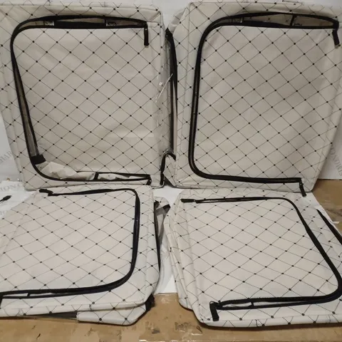 SET OF 4 COLLAPSIBLE STORAGE BOXES IN WHITE