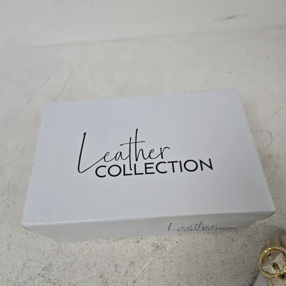 LEATHER COLLECTION SANDALS – GOLD & BROWN, UK 6 (EU 39) – BOXED