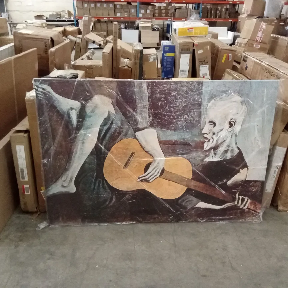 BOXED "THE OLD GUITARIST" BY PABLO PICASSO PRINT ON CANVAS