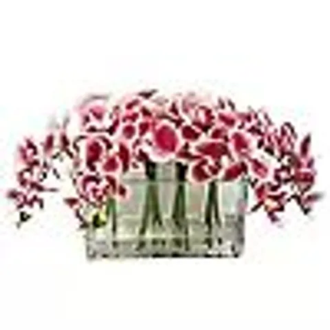 HOME STORIES MULTI-STEM FAUX FLORAL ARRANGEMENT IN GLASS VASE