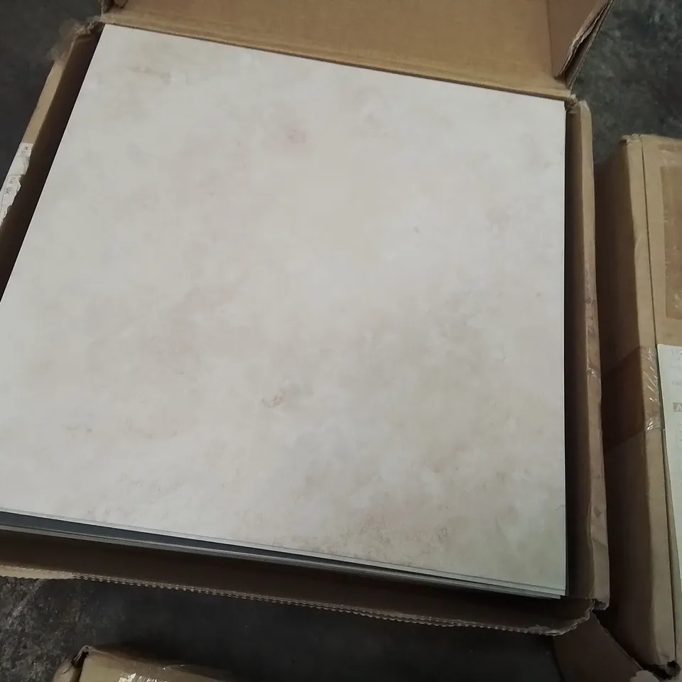 THREE PACKS OF SPACIA STANDARD STONE EFFECT VINYL FLOOR TILES 2.5m 28 TILES PER PACK