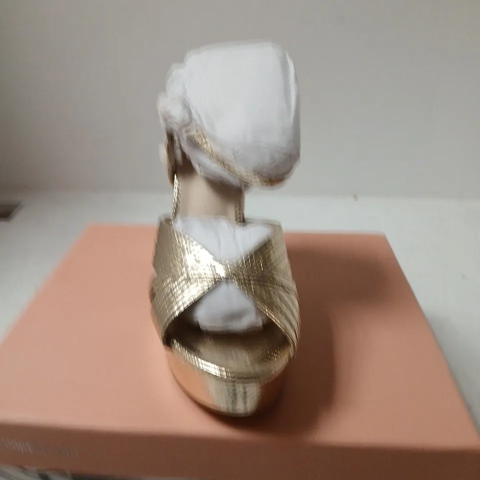 MODA IN PELLE MARDONIA GOLD PLATFORM HEELED SANDALS – UK4