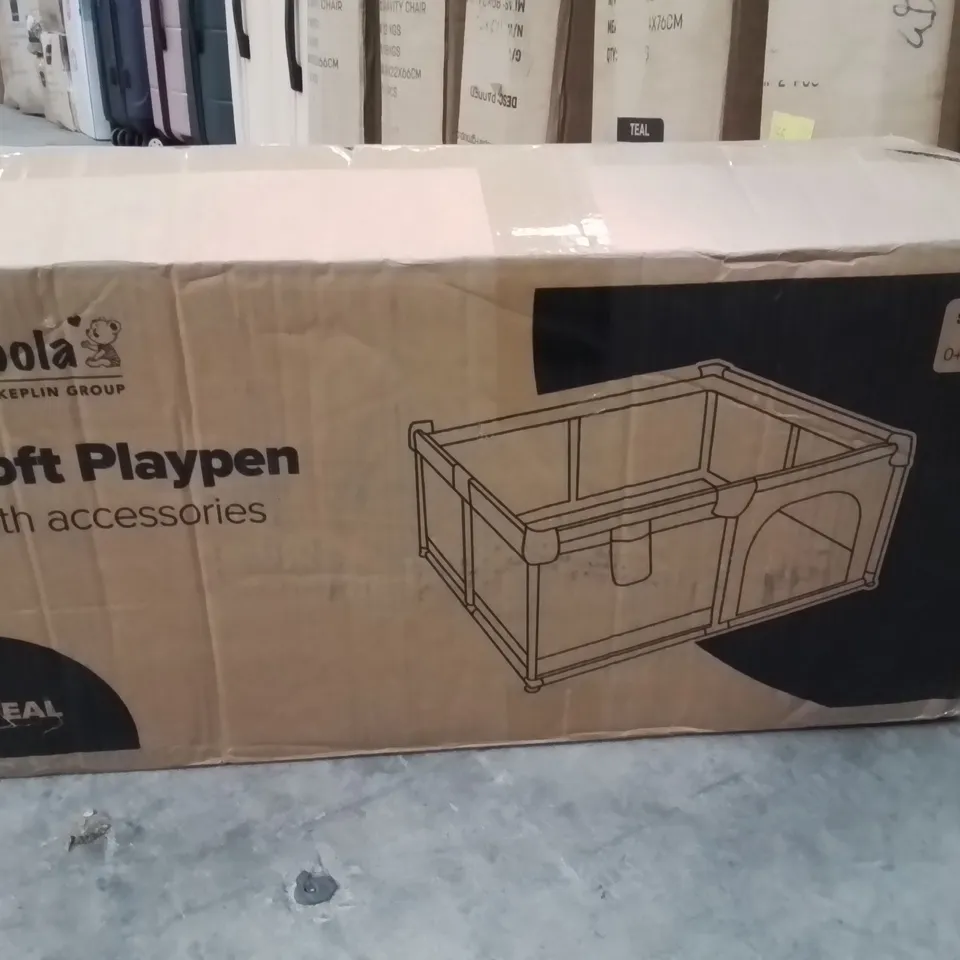 BOXED KIDOOLA SOFT PLAYPEN WITH ACCESSORIES 