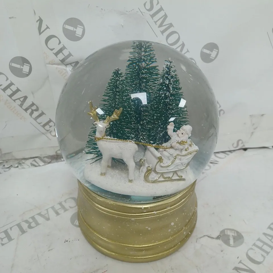 BOXED SANTA EXPRESS CHRISTMAS CHARACTER MUSICAL WATER SPINNER