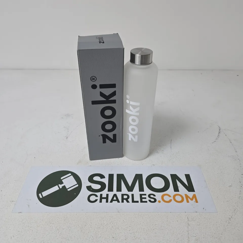 BOXED ZOOKI FROSTED GLASS BOTTLE