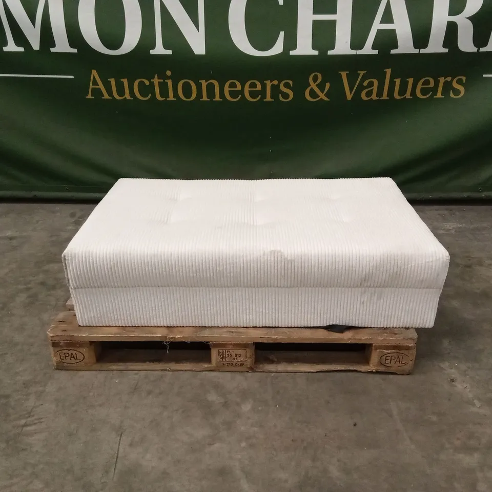 RUNE FABRIC CORD FOOTSTOOL - NATURAL