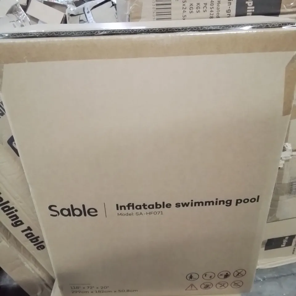 BOXED SABLE INFLATABLE SWIMMING POOL 118" X 72" X 20"