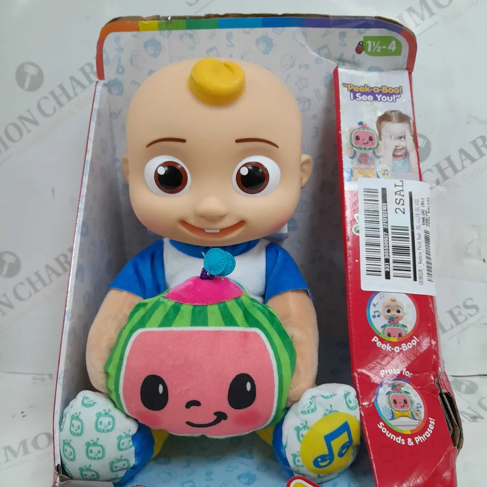BOXED COCOMELON PEEK-A-BOO JJ PLUSH WITH PHRASES AND SOUNDS