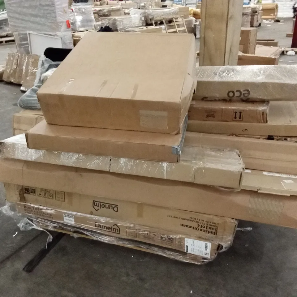 PALLET OF INCOMPLETE DESIGNER FURNITURE PARTS AND PIECES 