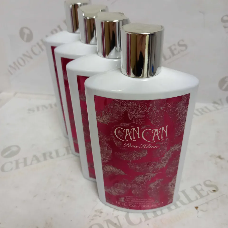 PARIS HILTON CAN CAN BATH AND SHOWER GEL 300ml X4 