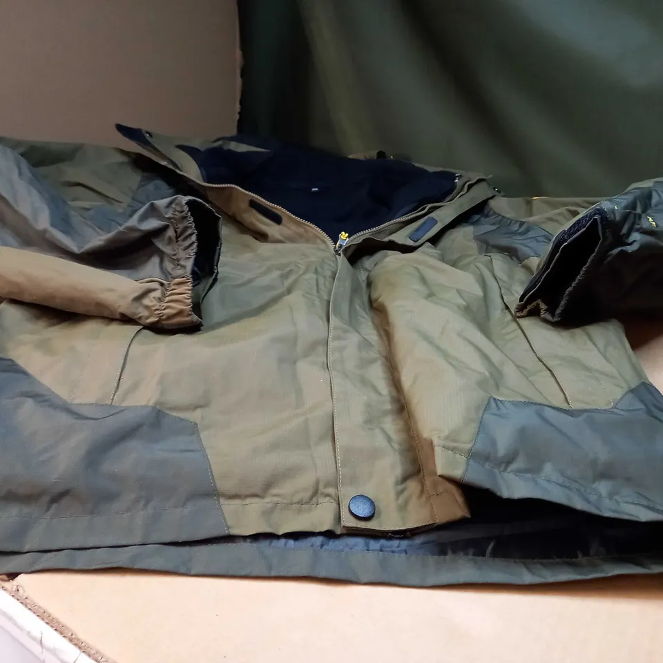 DESIGNER KHAKI FLEECED LINED OUTDOOR JACKET - 5XL