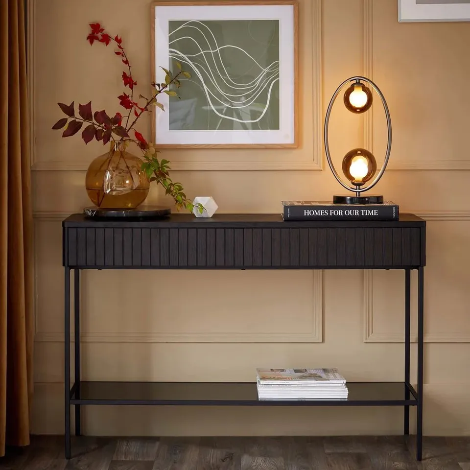 BOXED DANETTI TORONTO DARK ASH CONSOLE TABLE