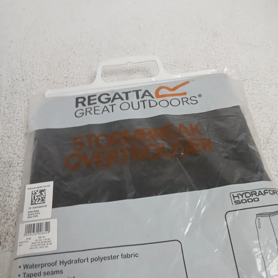 REGATTA STORMBREAK OVERTROUSER – BLACK – UK 3XL