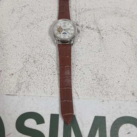 ORIENT AUTOMATIC SKELETON MOONPHASE WATCH – BROWN LEATHER STRAP
