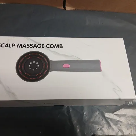 SCALP MASSAGE COMB – BOXED, GREY HANDLE WITH PINK ACCENTS