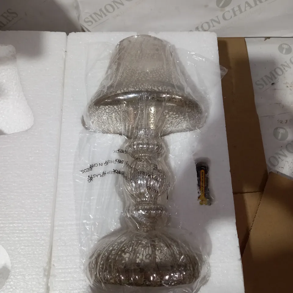 HOME REFLECTIONS PRE-LIT LED MERCURY GLASS LAMP SILVER
