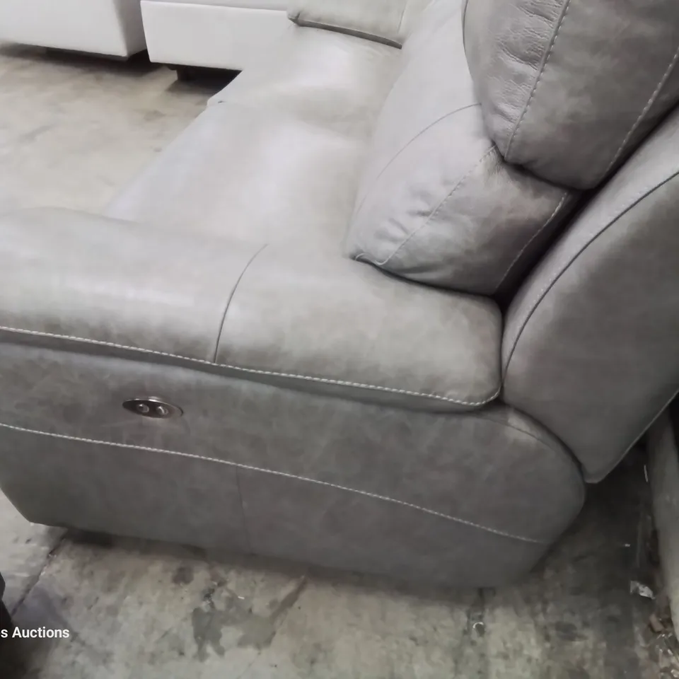 QUALITY ITALIAN DESIGNED & MANUFACTURED PATRIZO POWER RECLINING THREE SEATER SOFA FOSSIL LEATHER
