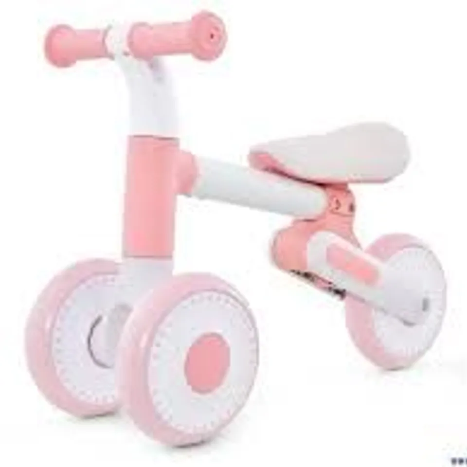 BOXED BABY BALANCE BIKE TODDLER WALKER TRAINING BICYCLE WITH ADJUSTABLE SEAT - PINK
