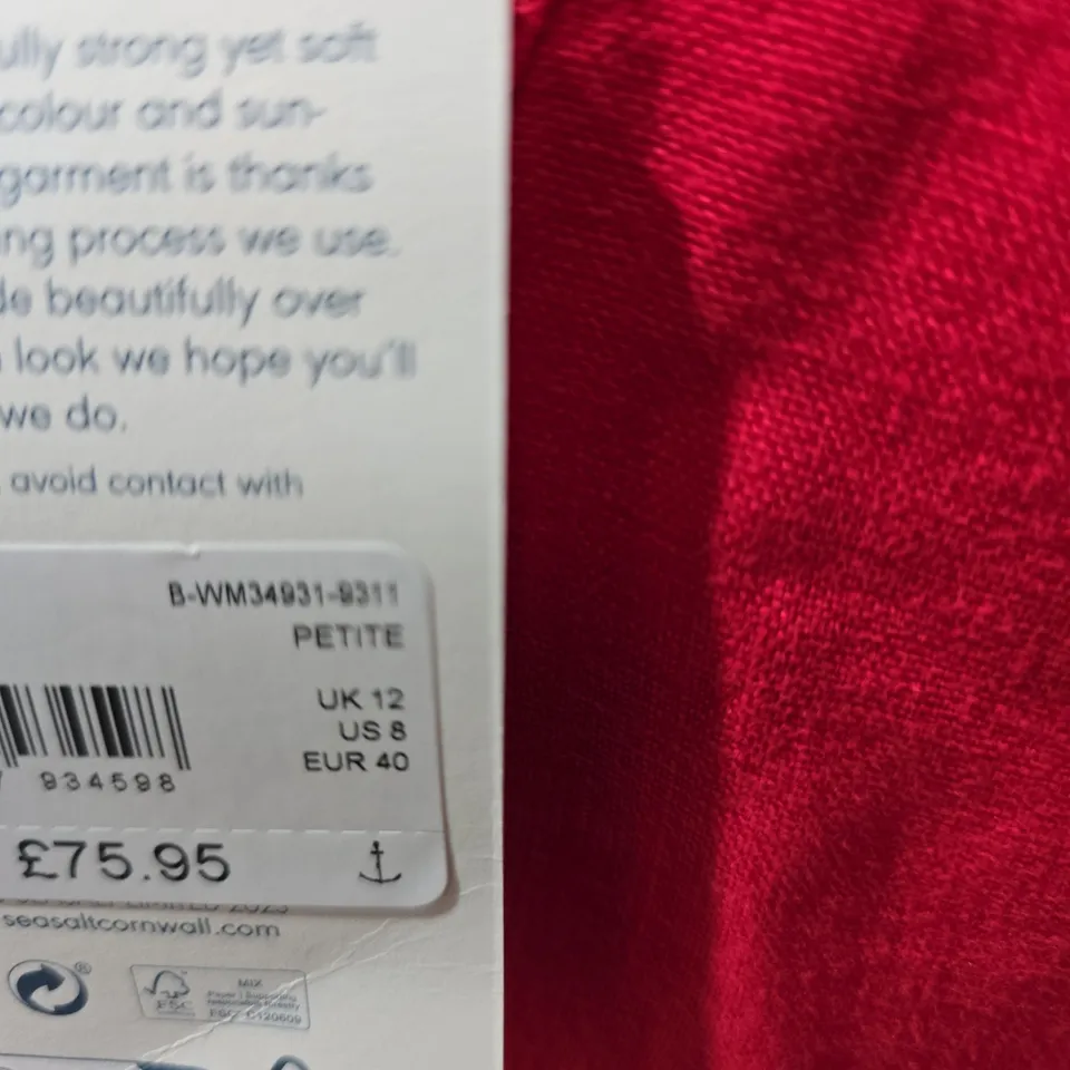 SEASALT CORNWALL RED DRESS – UK 12 (US 8, EUR 40)
