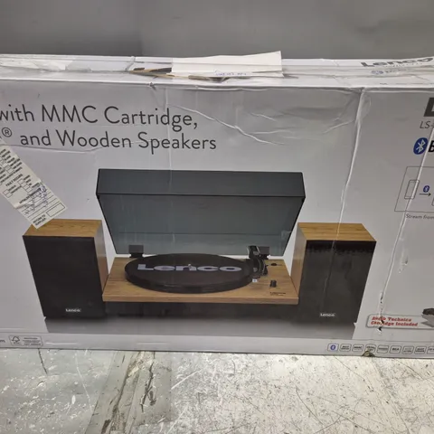 BOXED LENCO TURNTABLE WITH BLUETOOTH AND SPEAKERS - LS-300WD V2
